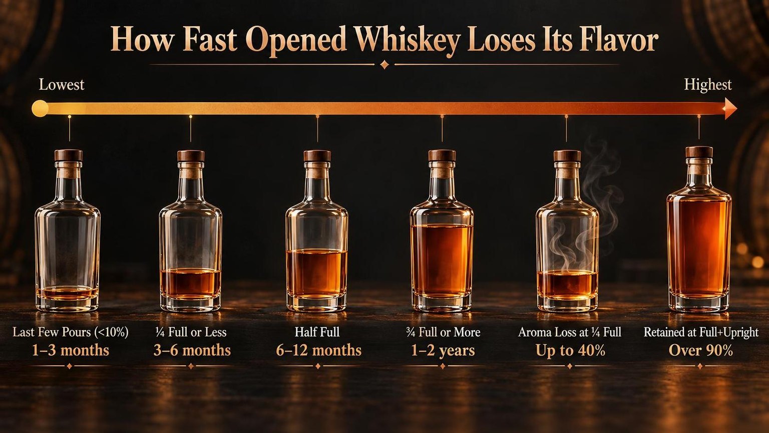 How Fast Opened Whiskey Loses Its Flavor — key facts at a glance