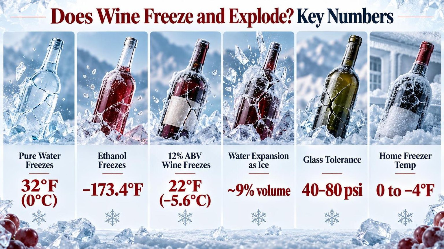 Does Wine Freeze and Explode? Key Numbers — the numbers side by side
