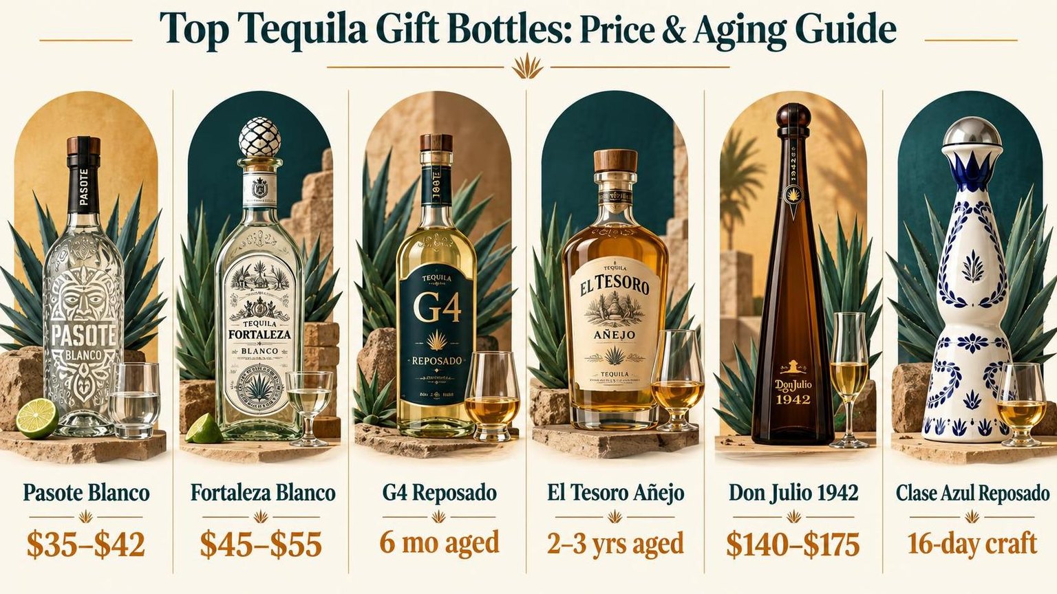 Top Tequila Gift Bottles: Price & Aging Guide — a visual summary of the figures