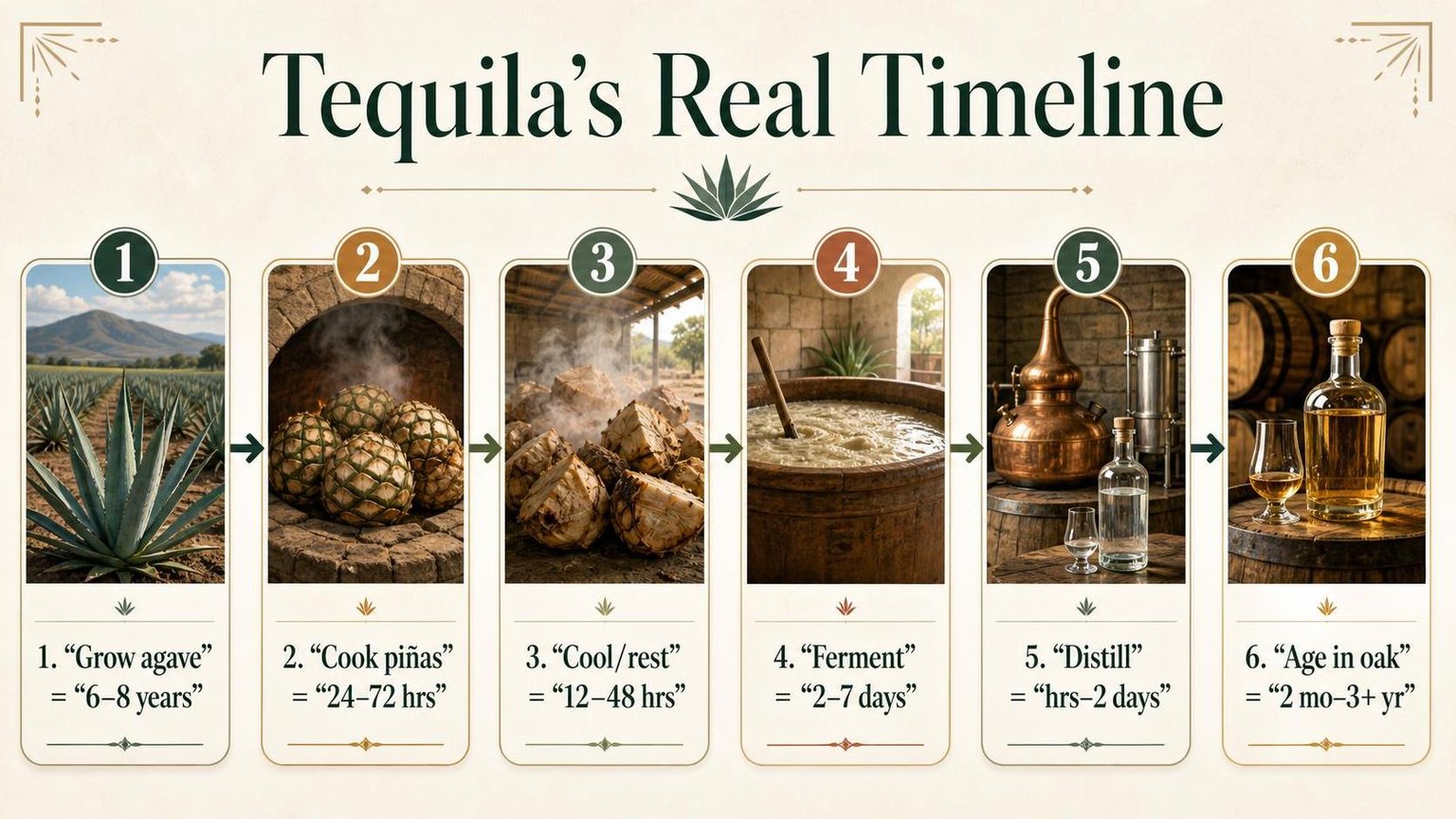 How Long Does It Take to Make Tequila? 1 Tequila’s Real Timeline — the main points in one view