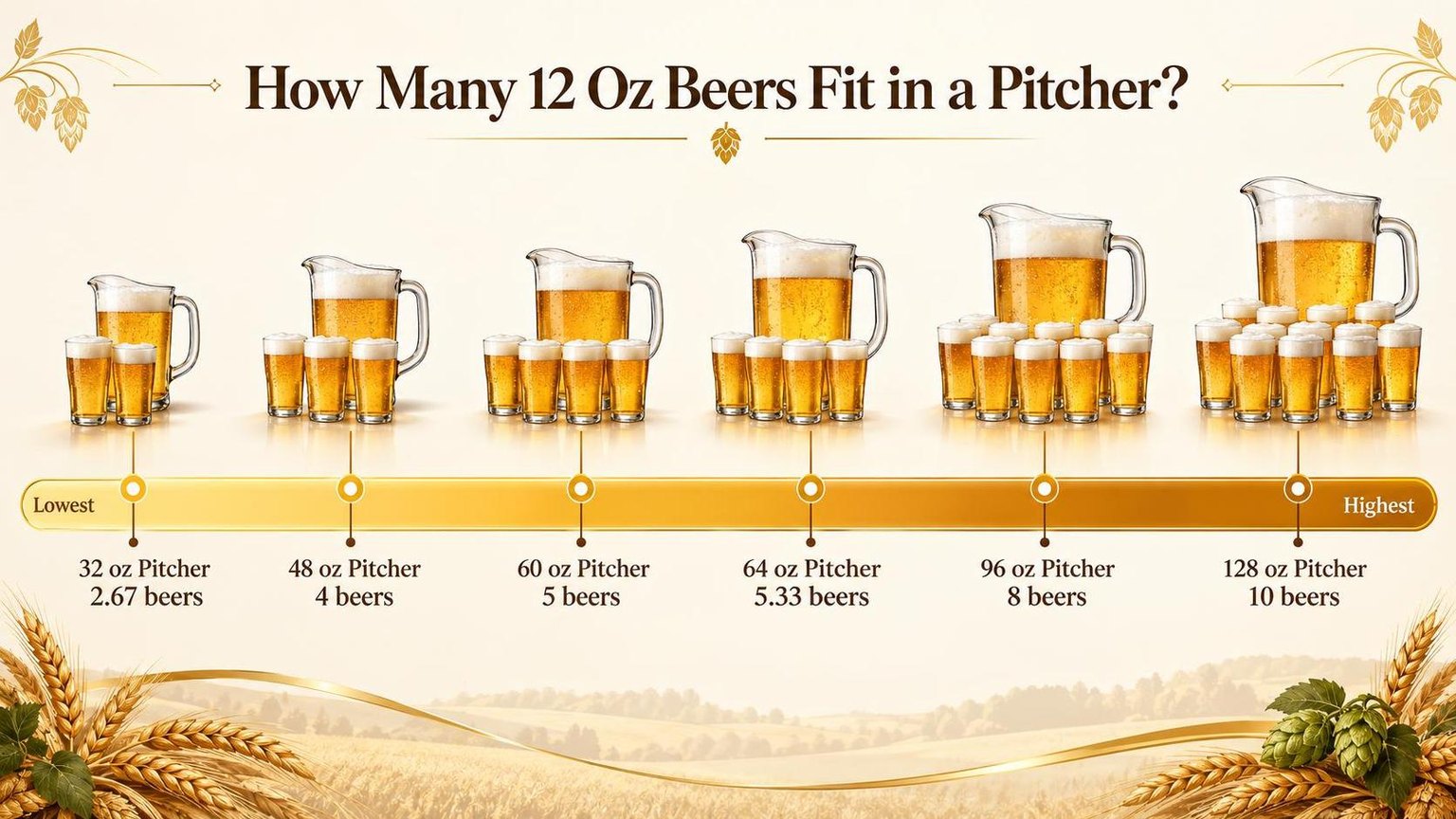 How Many 12 Oz Beers in a Pitcher? 1 How Many 12 Oz Beers Fit in a Pitcher? — key facts at a glance