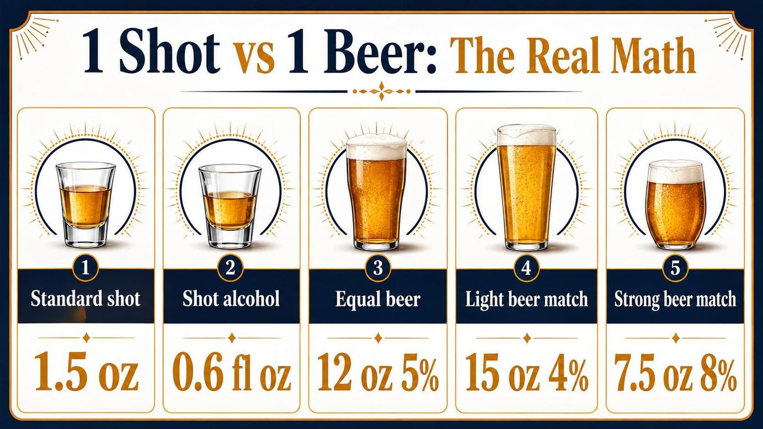 1 Shot vs 1 Beer: The Real Math — the numbers side by side
