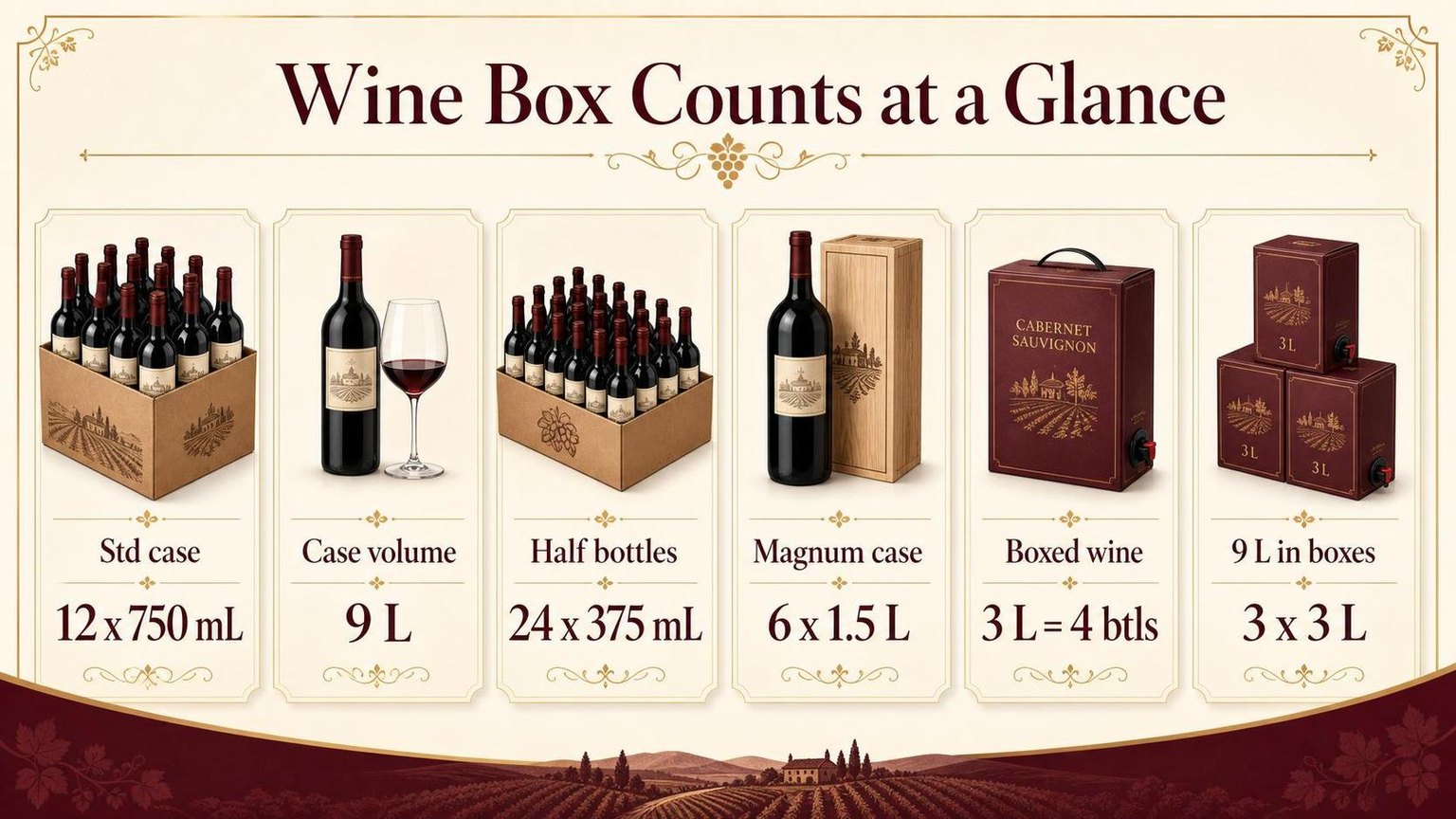 Wine Box Counts at a Glance — the main points in one view