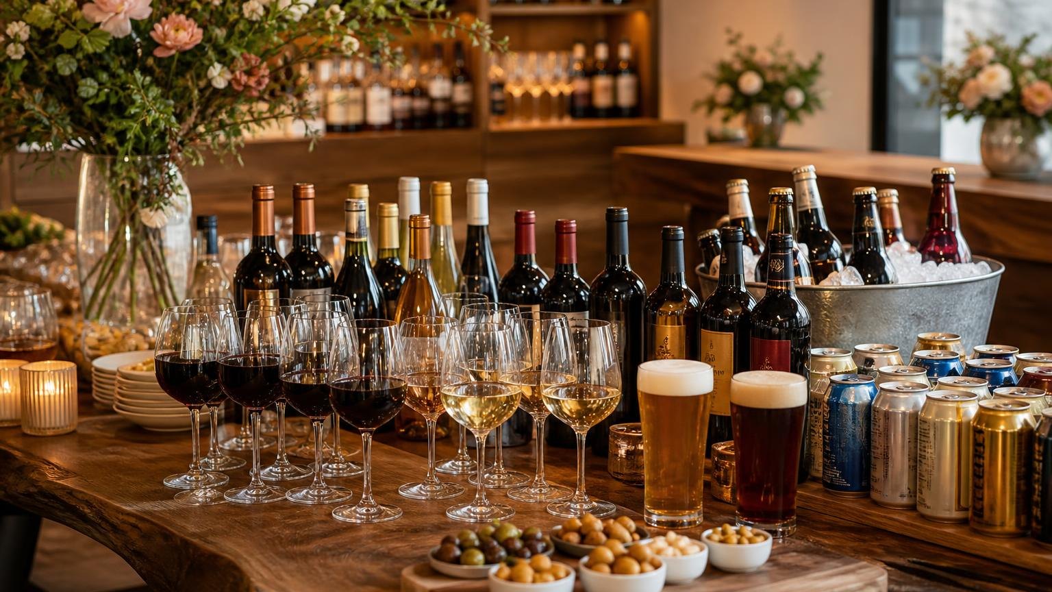 How Much Beer and Wine for 150 Guests? — side by side with the alternatives