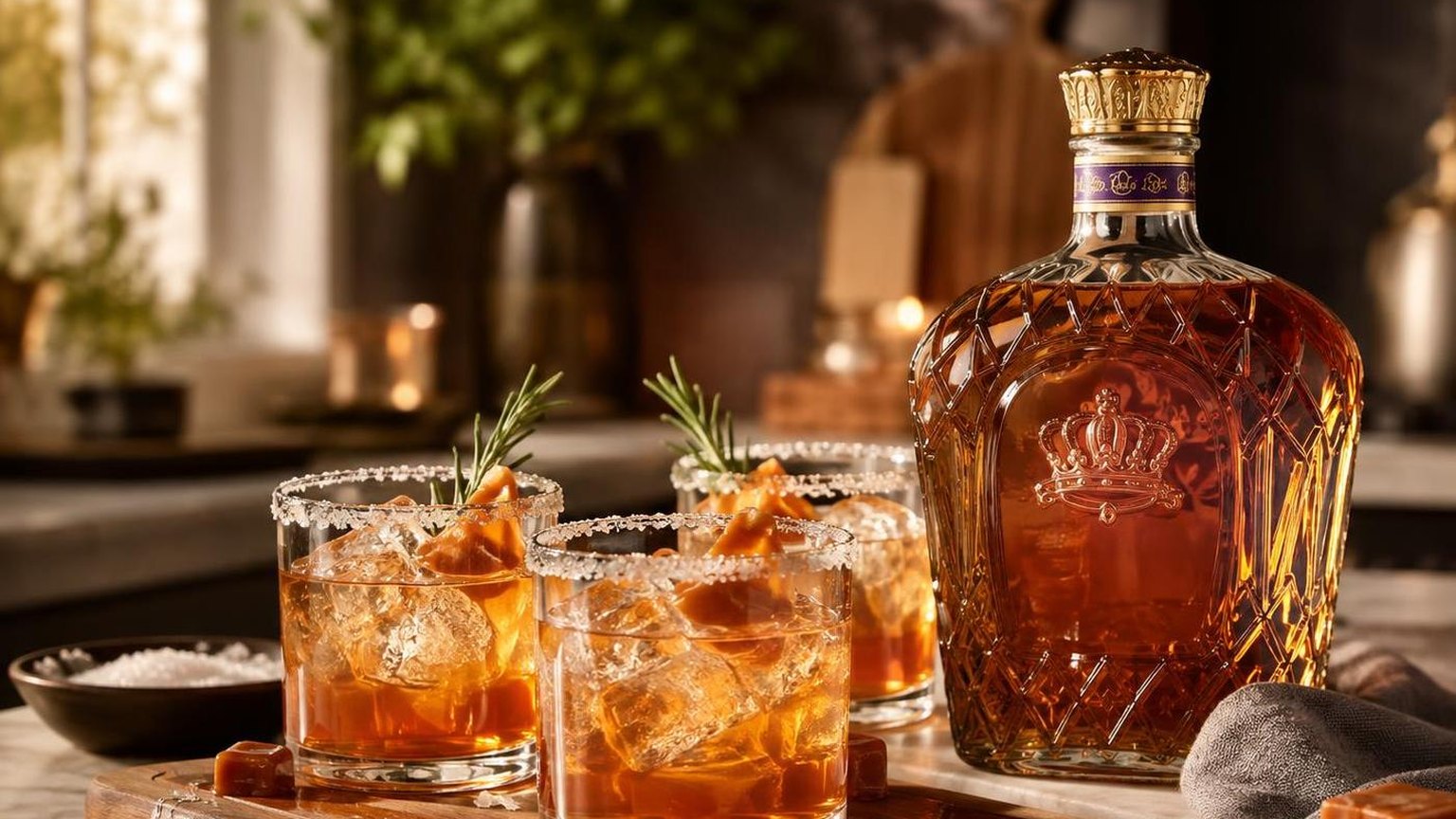 Salted Caramel Crown Royal Drinks — measured, not estimated