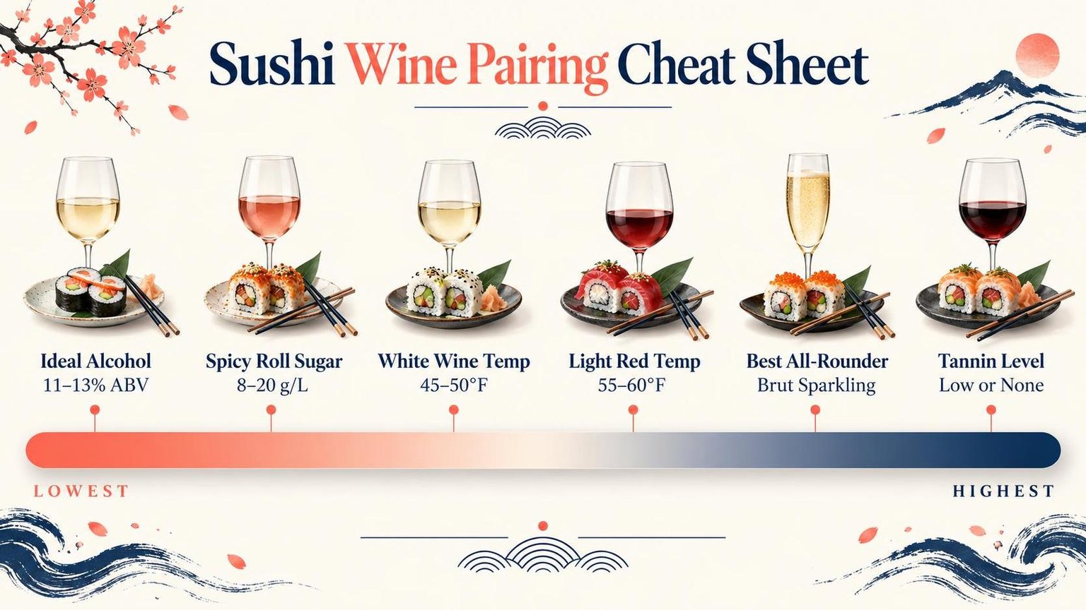 Sushi Wine Pairing Cheat Sheet — what the data shows