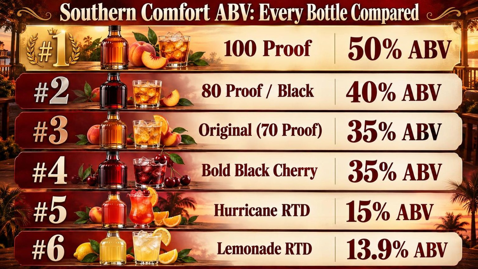 Southern Comfort ABV: Every Bottle Compared — figures worth remembering