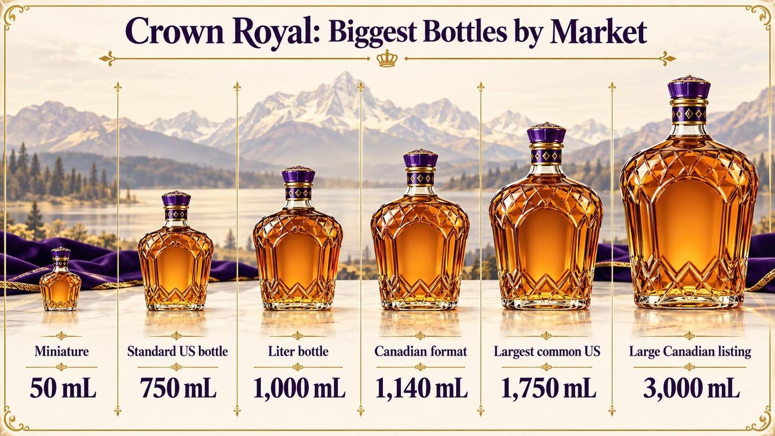 Crown Royal: Biggest Bottles by Market — the numbers side by side