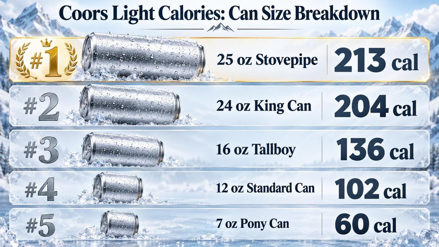 Coors Light Calories: Can Size Breakdown — what the data shows