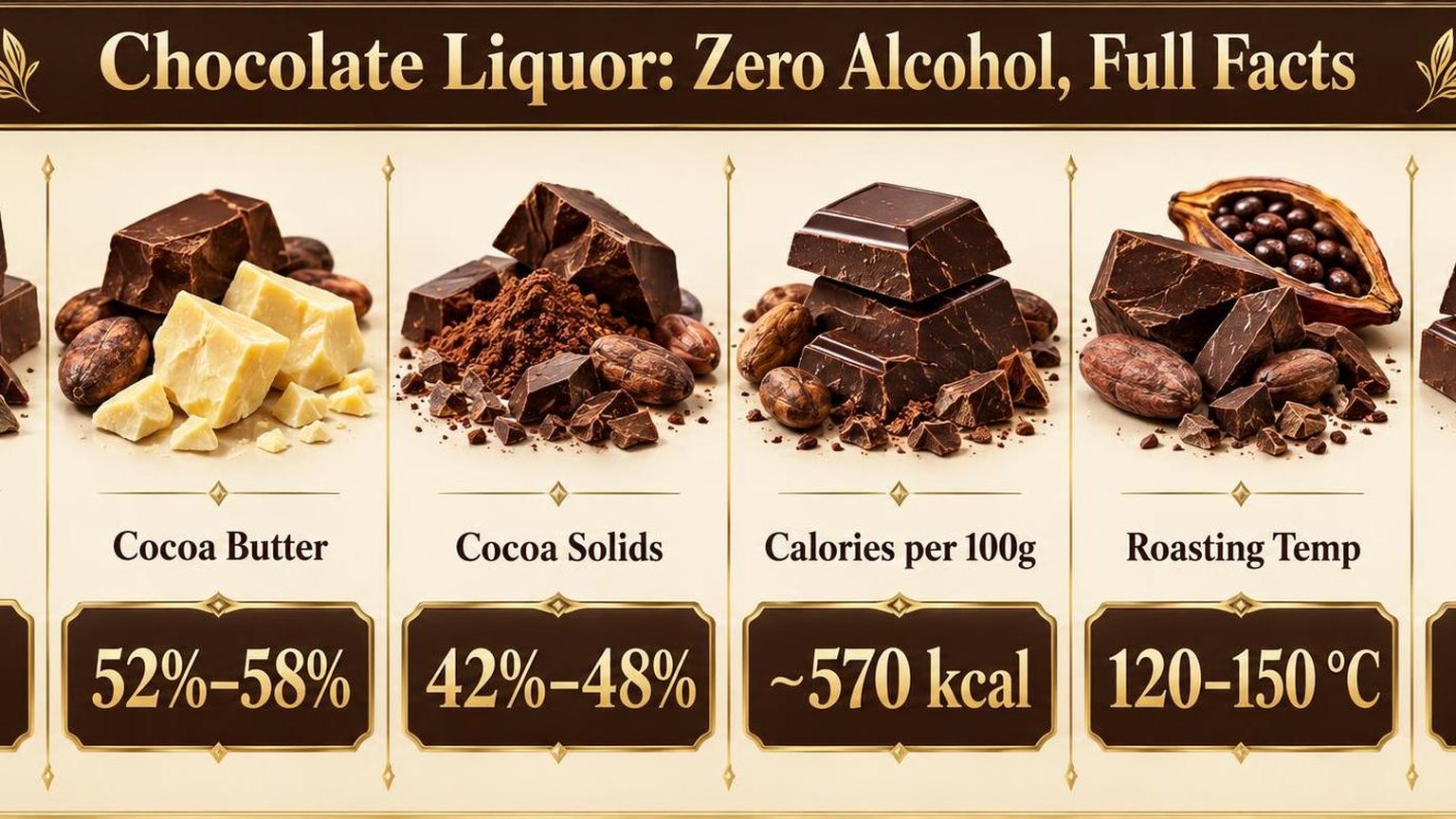 Chocolate Liquor: Zero Alcohol, Full Facts — the numbers side by side