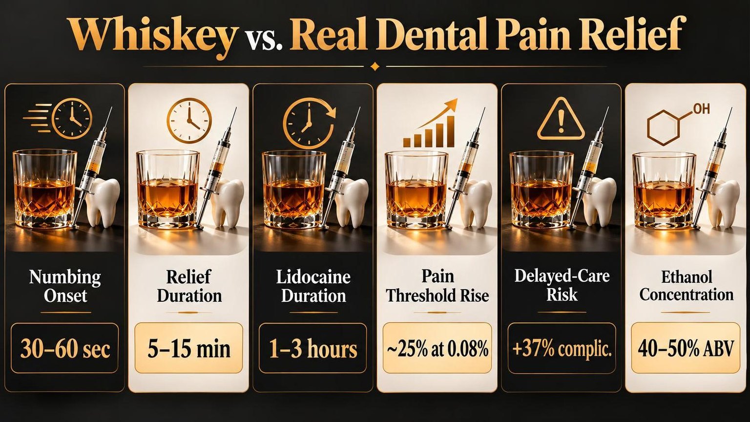 Does Whiskey Help Tooth Pain? 1 Whiskey vs. Real Dental Pain Relief — key facts at a glance