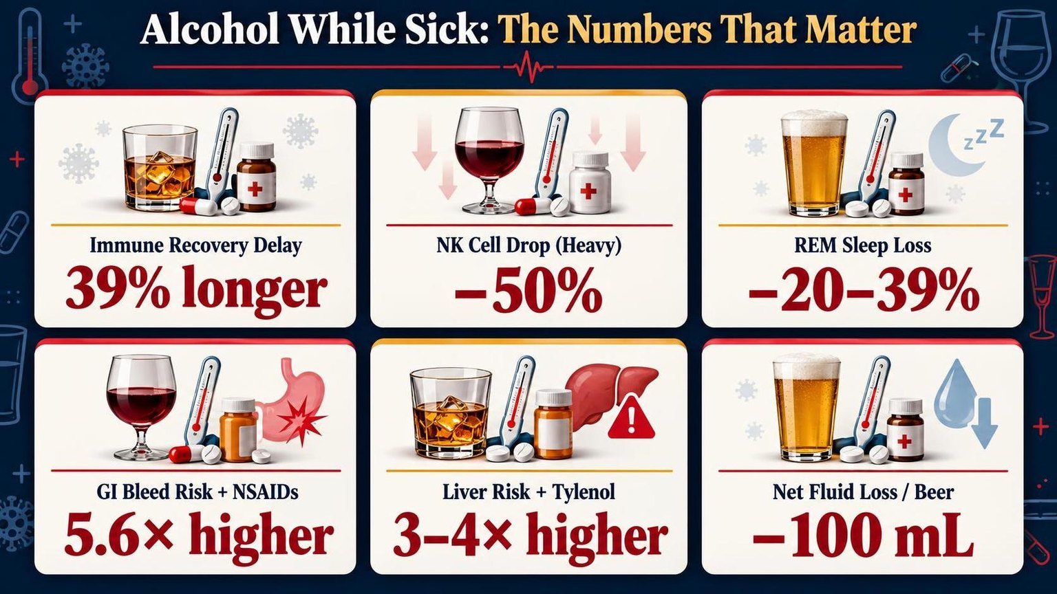 Alcohol While Sick: The Numbers That Matter — key facts at a glance