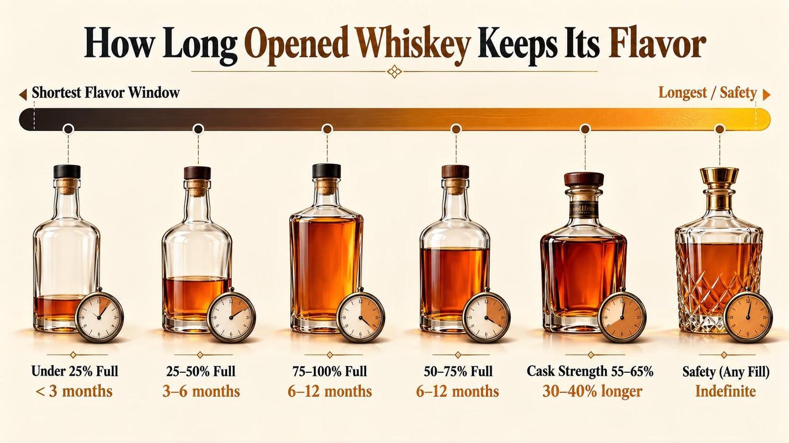 How Long Opened Whiskey Keeps Its Flavor — figures worth remembering