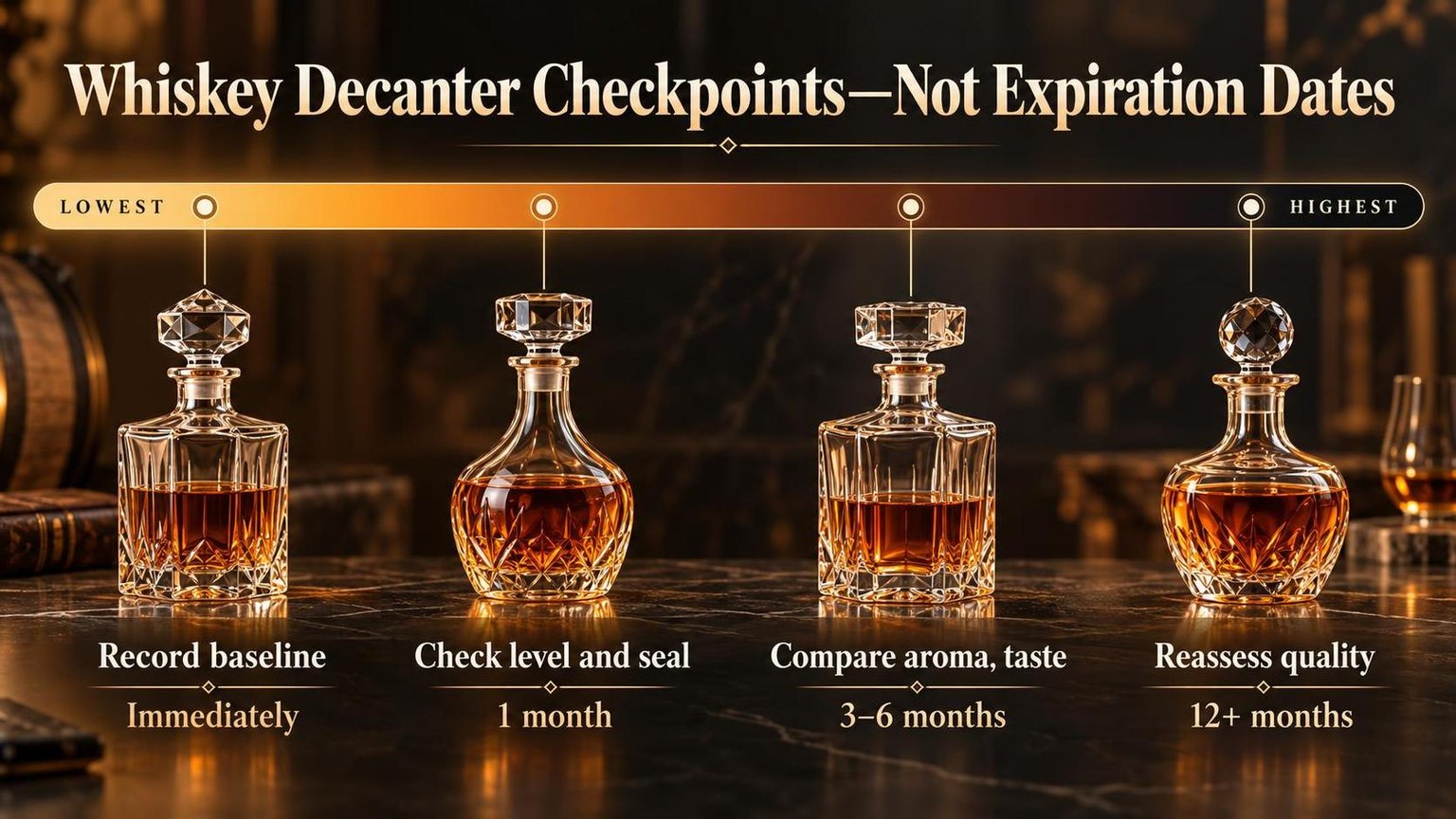 How Long Does Whiskey Last in a Decanter? 1 Whiskey Decanter Checkpoints—Not Expiration Dates — the numbers side by side