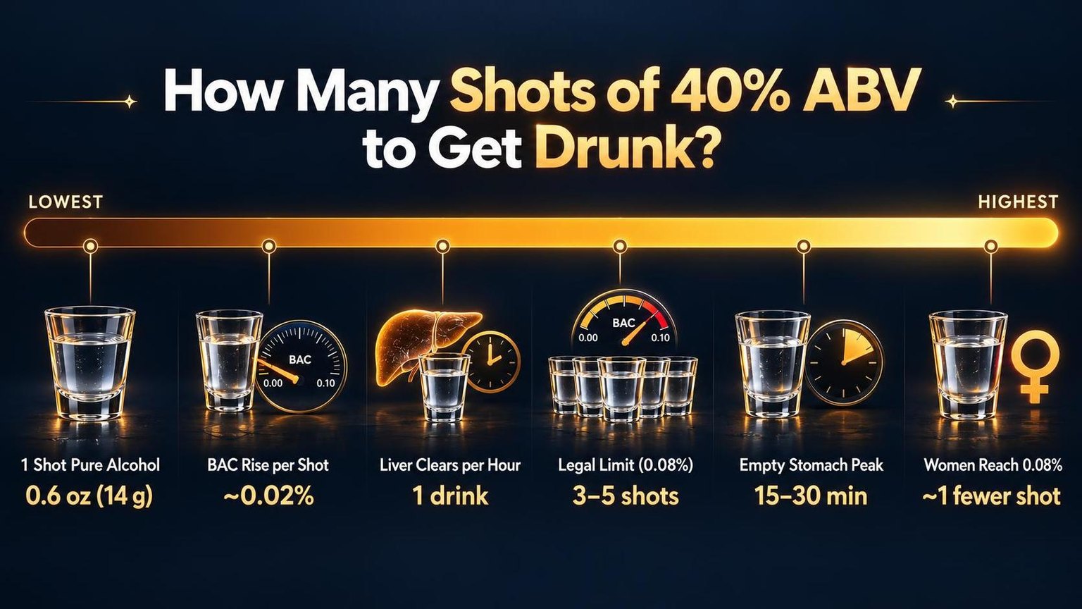 How Many Shots of 40% ABV to Get Drunk? — what the data shows