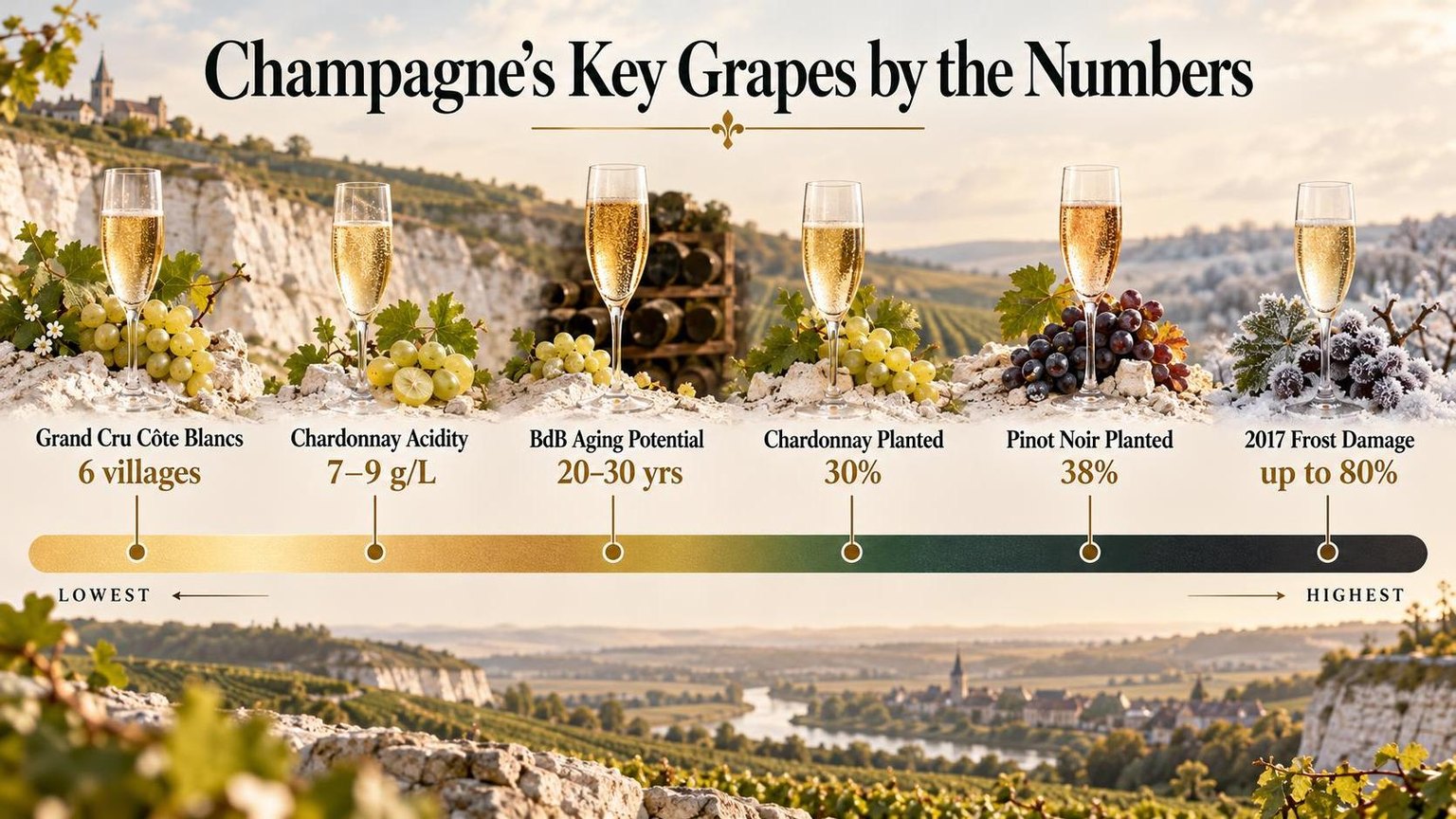 Champagne's Key Grapes by the Numbers — figures worth remembering