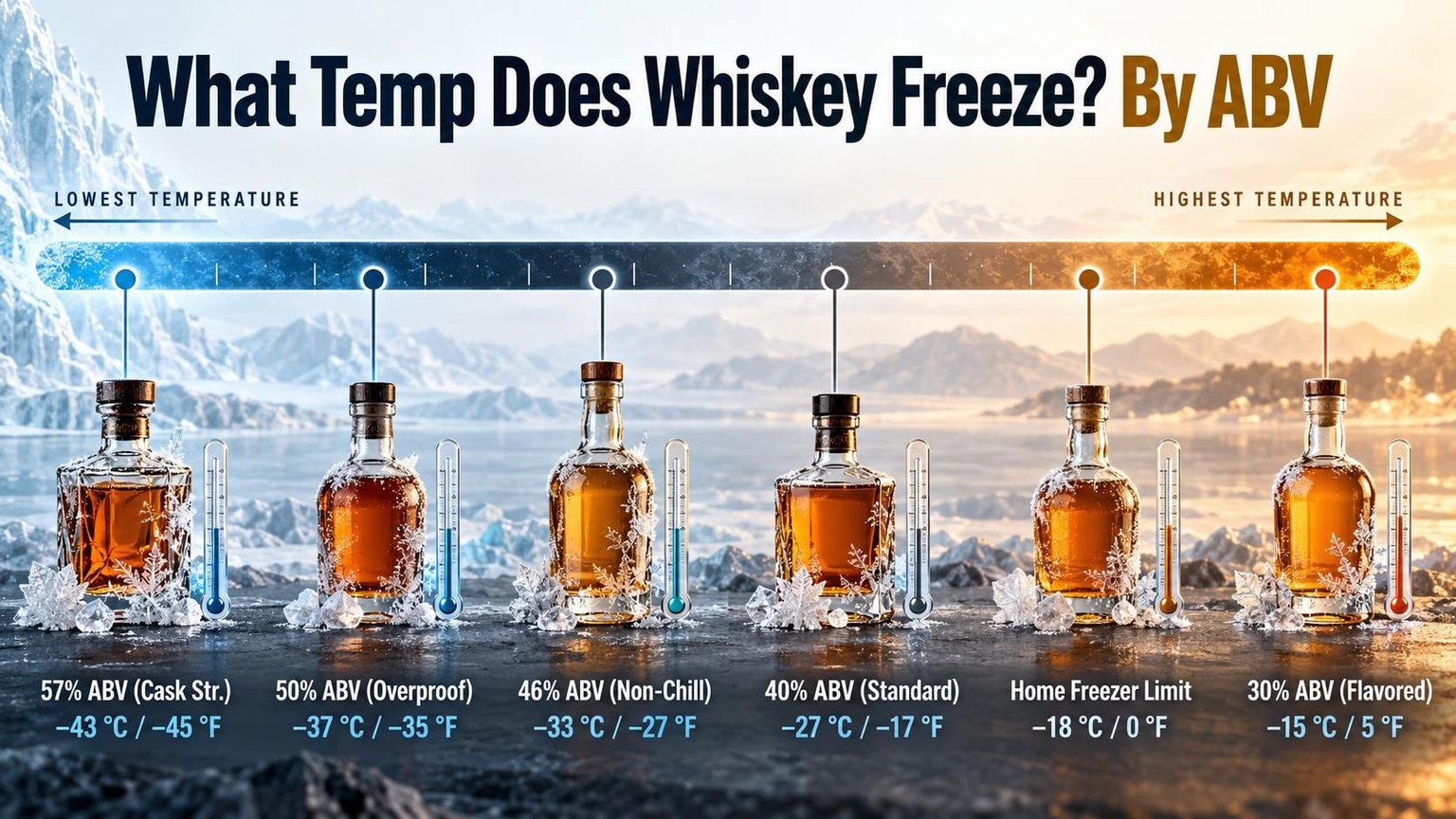 What Temp Does Whiskey Freeze? By ABV — what the data shows