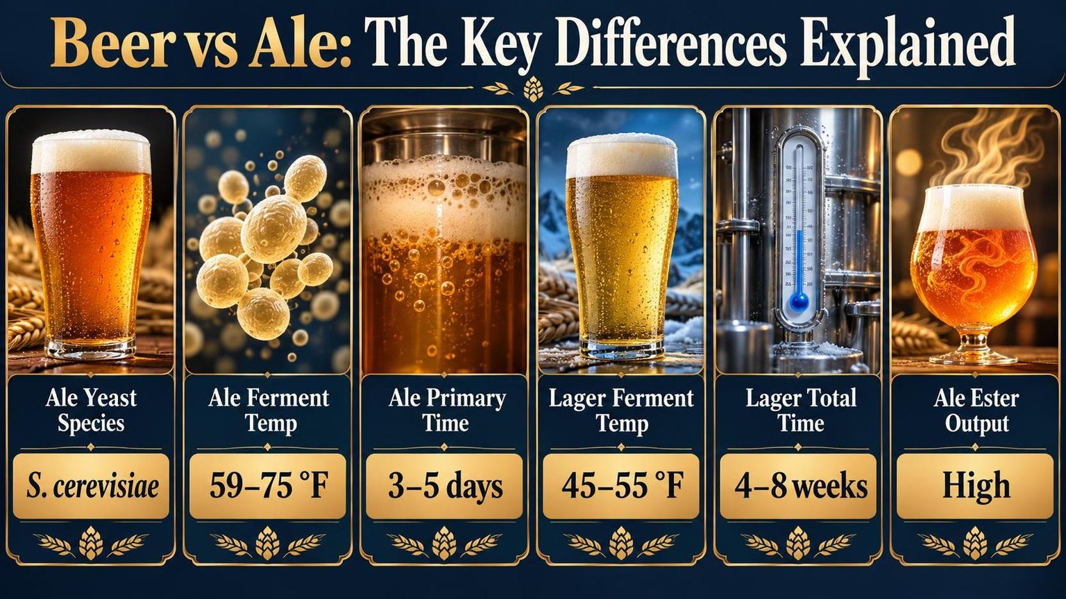Beer vs Ale: The Key Differences Explained — the numbers side by side